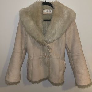Jones New York Y2K faux fur lined jacket